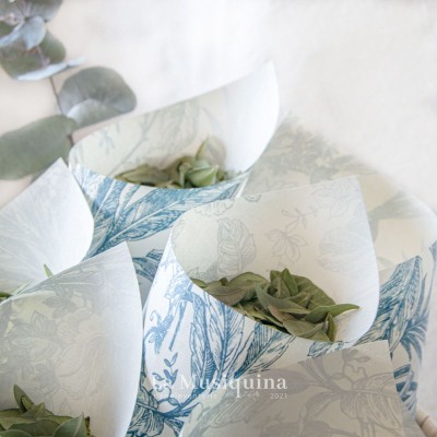 Conos Confeti Bodas Colección Indiana – Pack 22, Personalizables en Azul Conos Confeti Bodas Colección Indiana – Pack 22, Personalizables en Azul