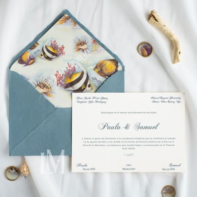 Tarjetón Clásico de Boda – Papel Artesanal o de Algodón Personalizado Tarjetón Clásico de Boda – Papel Artesanal o de Algodón Personalizado