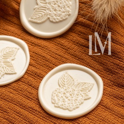 Sello de lacre autoadhesivo hortensia